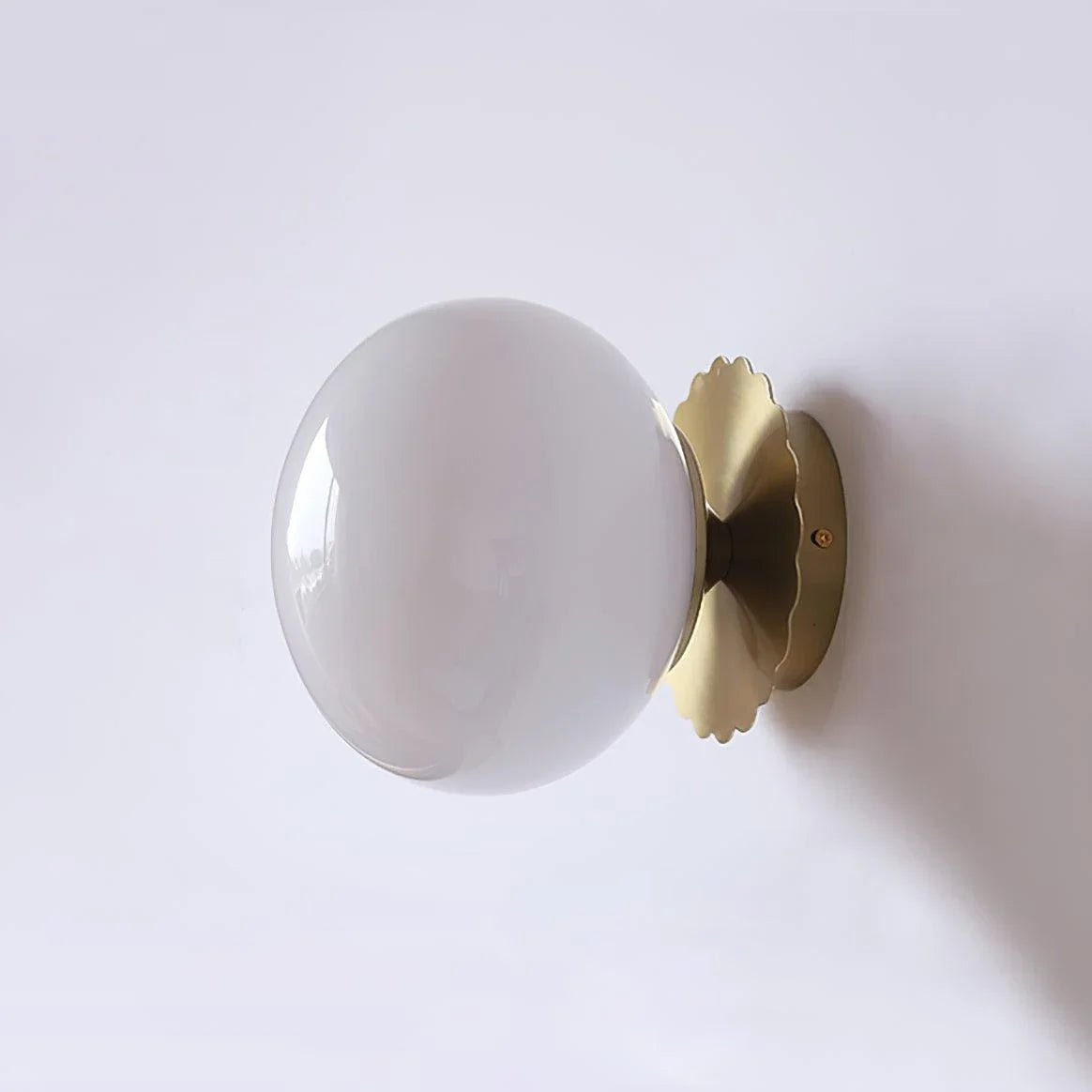 Globe Wall Sconce in glass for Hallway by AUVIELIGHT, ∅ 7.9" x H 7.1" / Dia 20cm x H 18cm / Gold+White