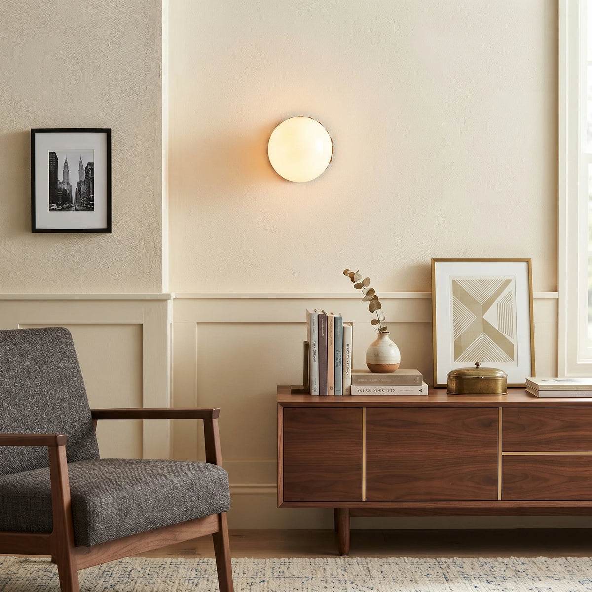 Globe Wall Sconce in glass for Hallway by AUVIELIGHT