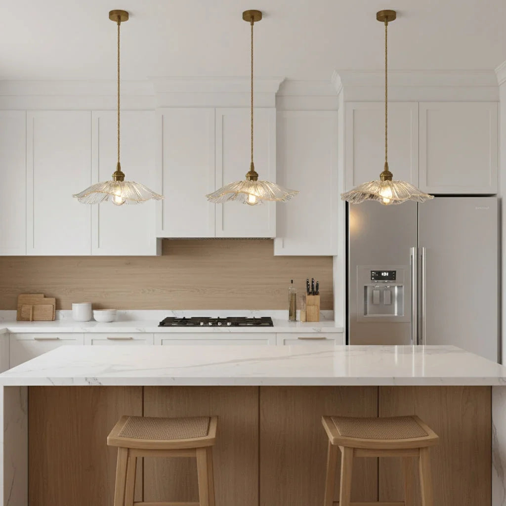 Petal Pendant Light in glass for Kitchen Island by AUVIELIGHT