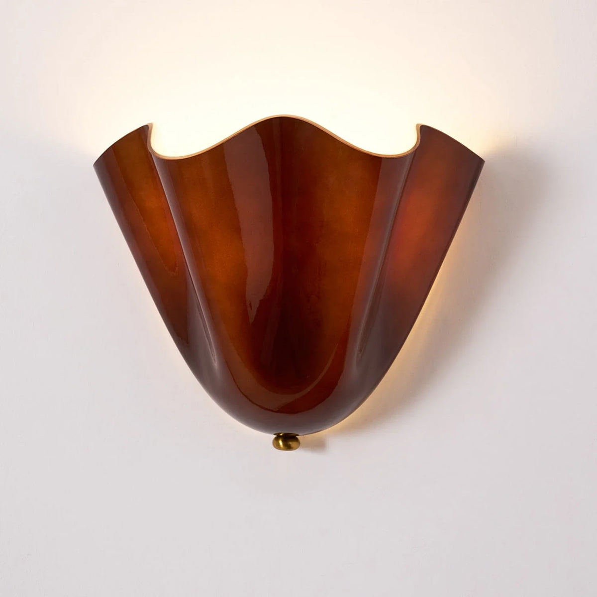 Petal Wall Sconce in glass for Hallway by AUVIELIGHT, L 11" x H 10" x W 5.1" / Amber