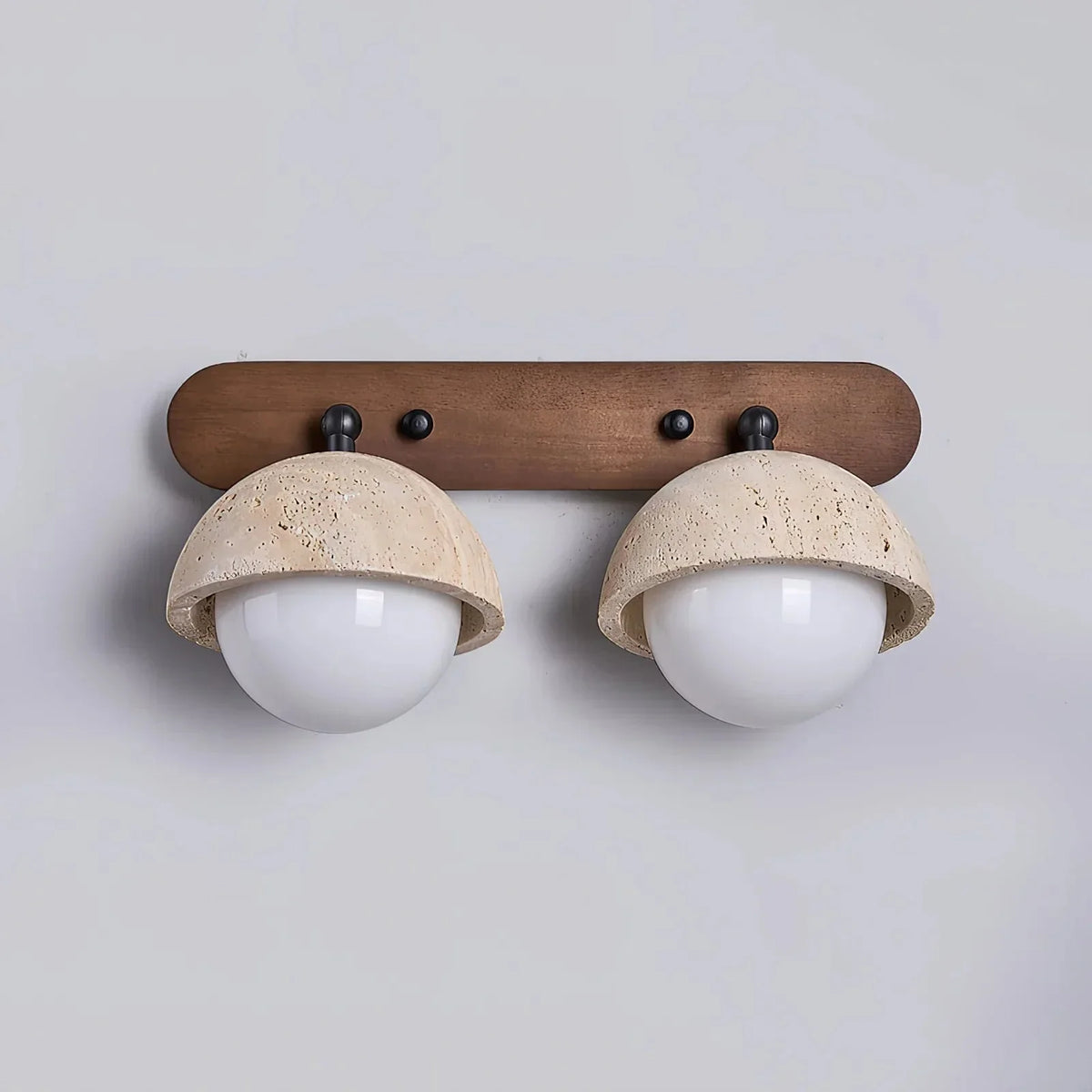 Pecherna Globe Wall Sconce in travertine for Hallway by AUVIELIGHT