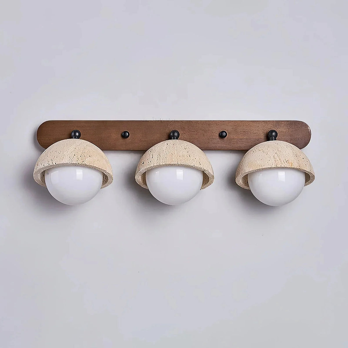 Pecherna Globe Wall Sconce in travertine for Hallway by AUVIELIGHT