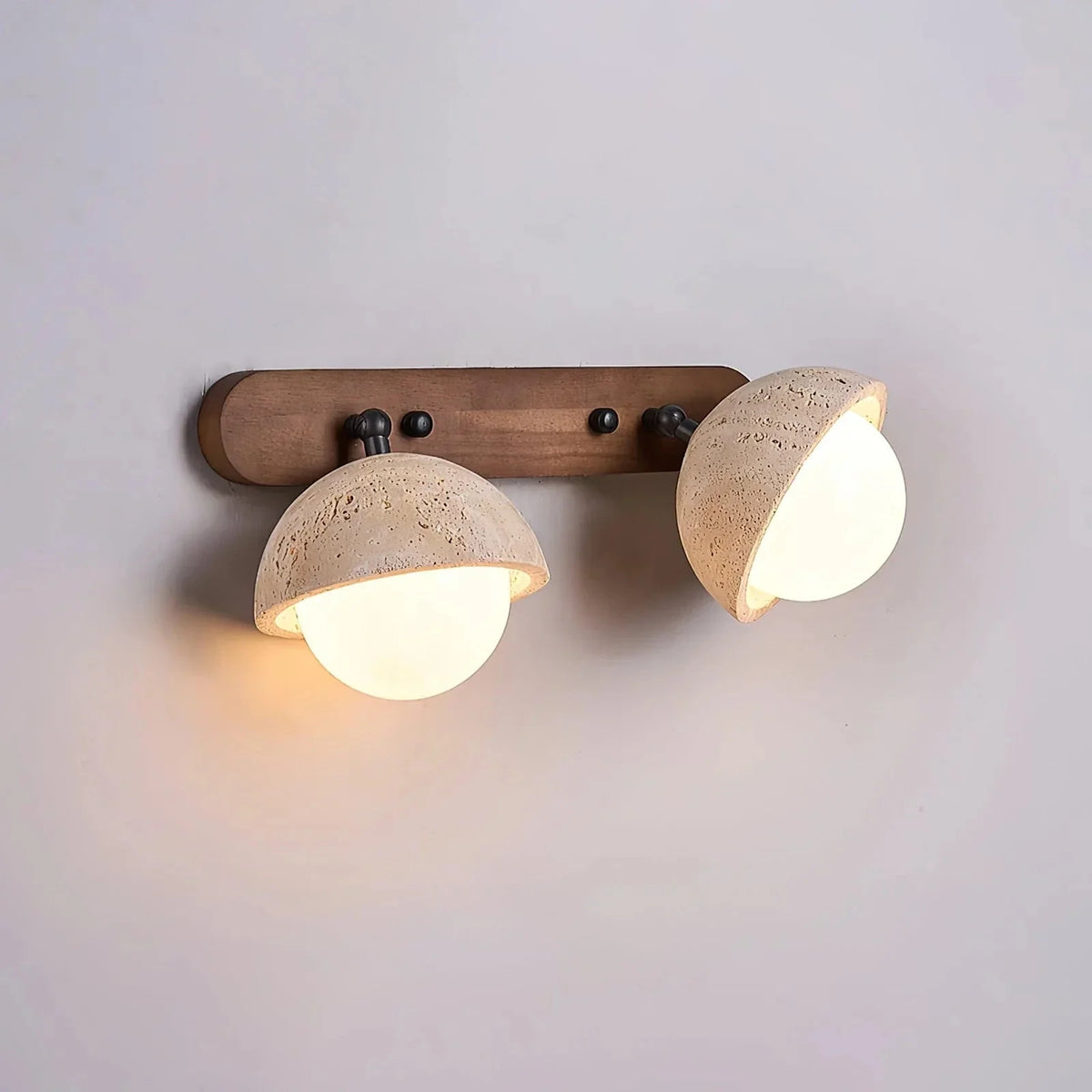Pecherna Globe Wall Sconce in travertine for Hallway by AUVIELIGHT