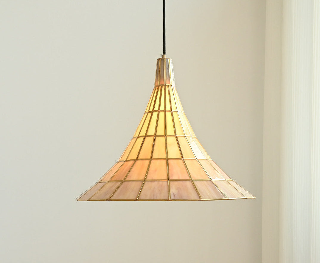 Conical Pendant Light in stained glass for Kitchen Island by AUVIELIGHT