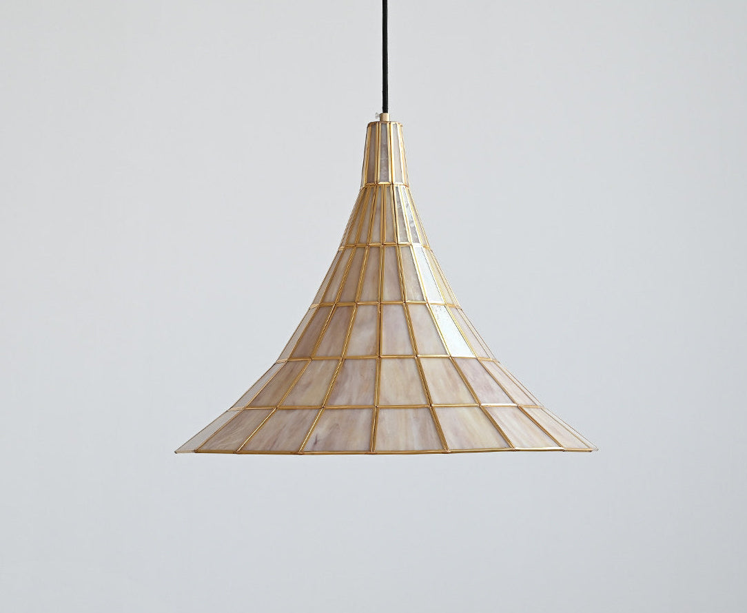 Conical Pendant Light in stained glass for Kitchen Island by AUVIELIGHT
