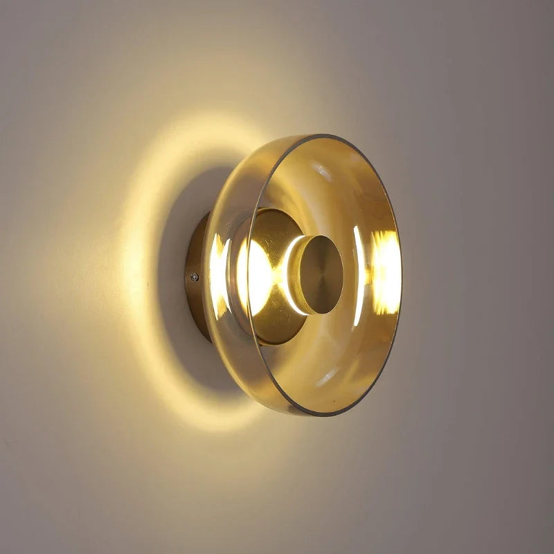 Hand-Blown Dome Wall Sconce in blown glass for Hallway by AUVIELIGHT