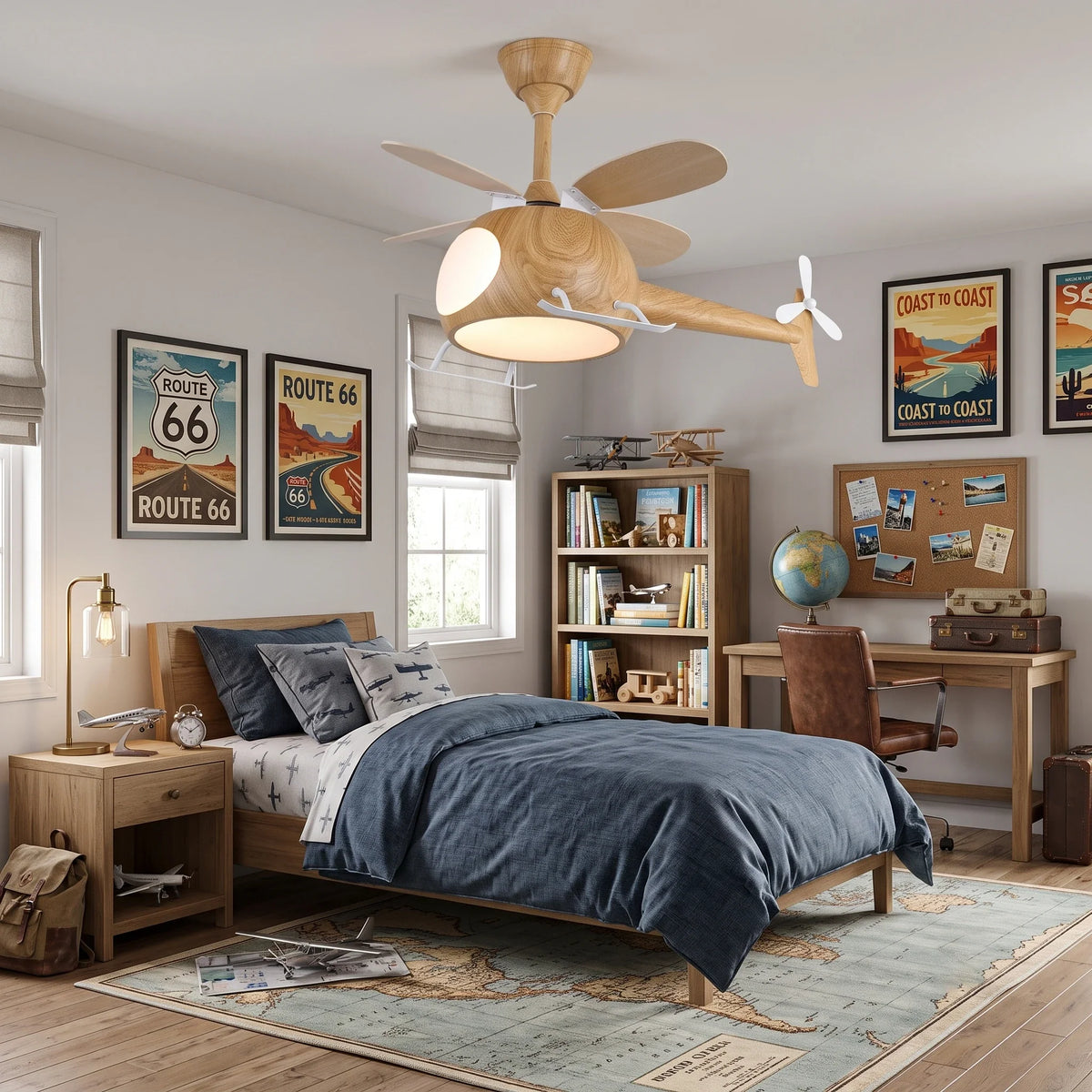 Helicopter Novelty Ceiling Fan Light for Living Room by AUVIELIGHT