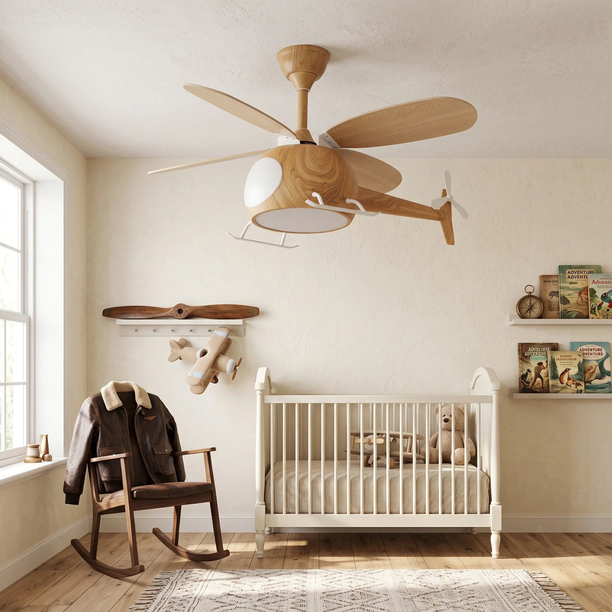 Helicopter Novelty Ceiling Fan Light for Living Room by AUVIELIGHT