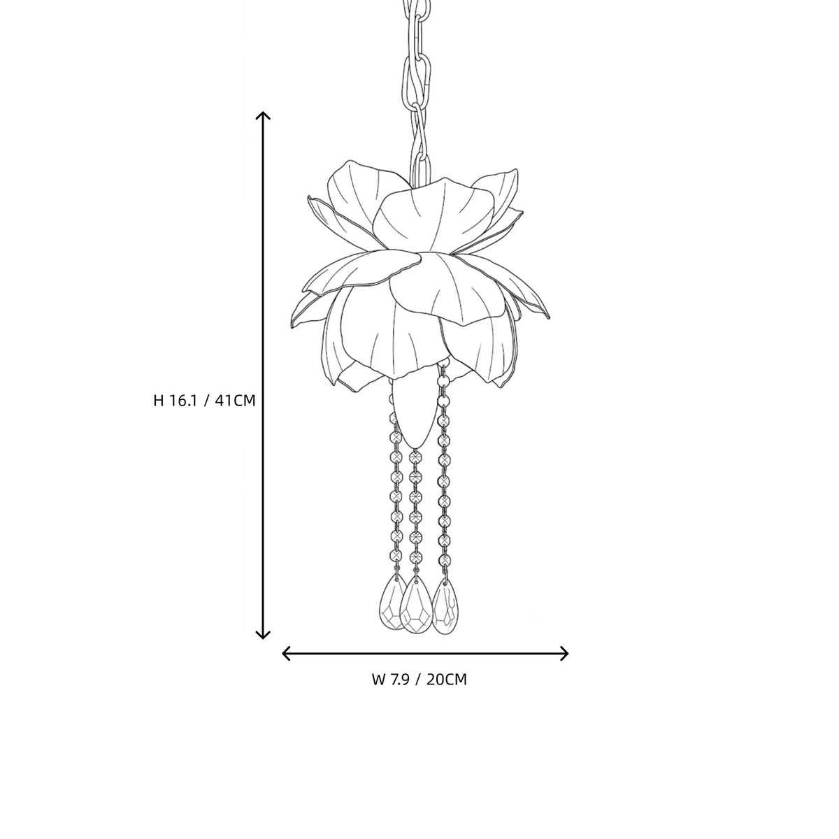 Lotus Pendant Light in iron for Kitchen Island by AUVIELIGHT