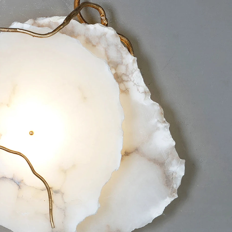 Irregular Wall Light in alabaster for Hallway by AUVIELIGHT