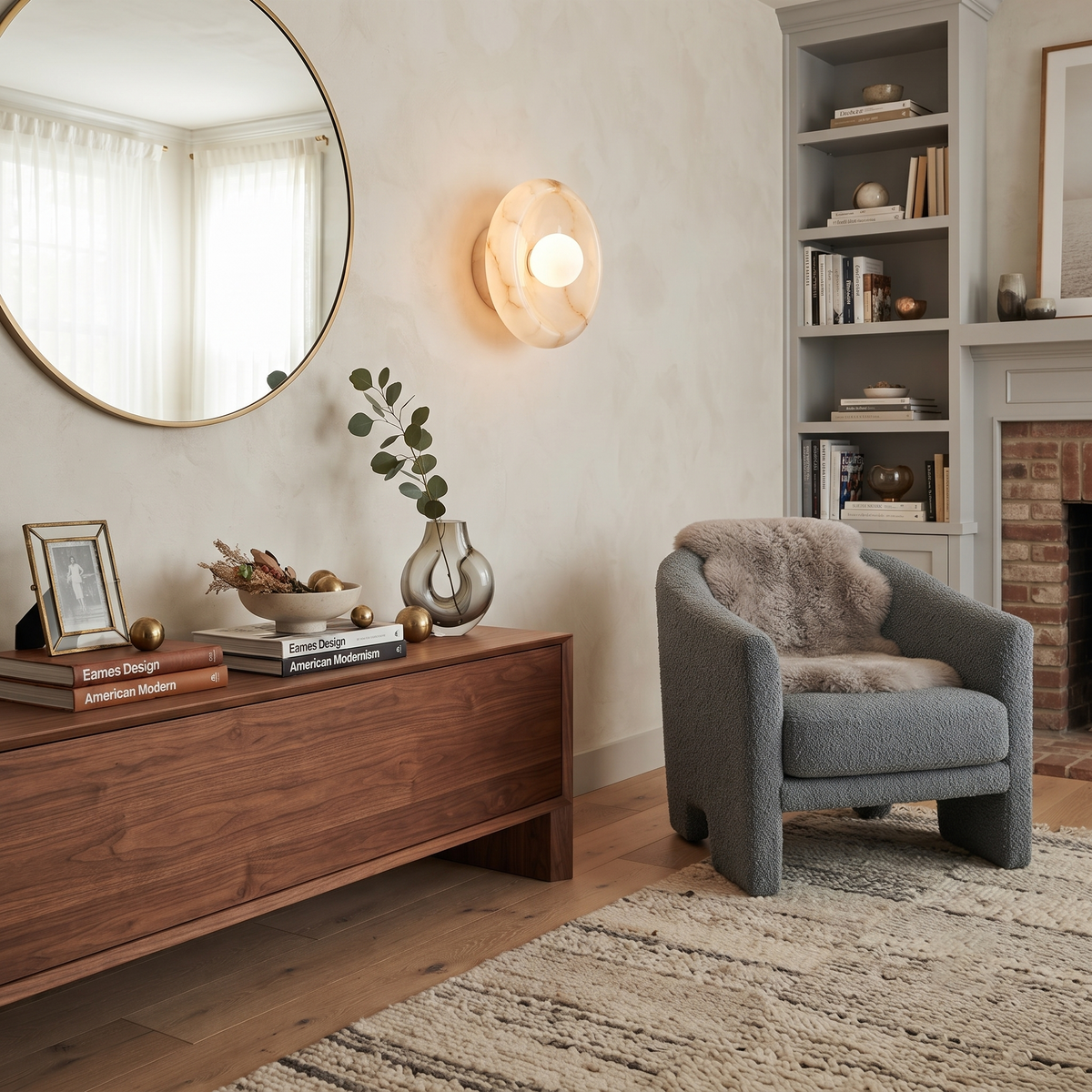 Jade Wall Sconce in marble for Hallway by AUVIELIGHT