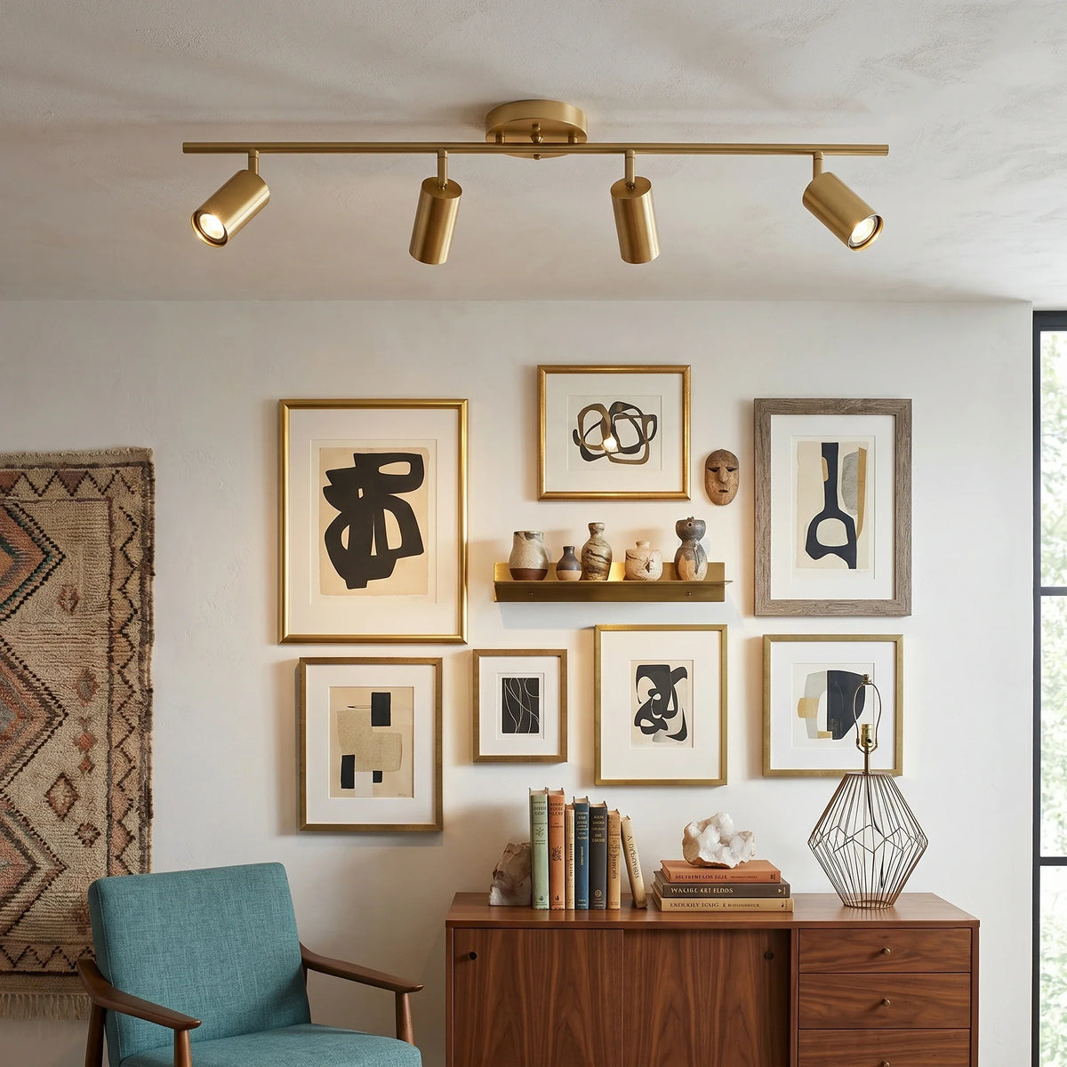 Kaelen Directional Wall Light in brass for Hallway by AUVIELIGHT