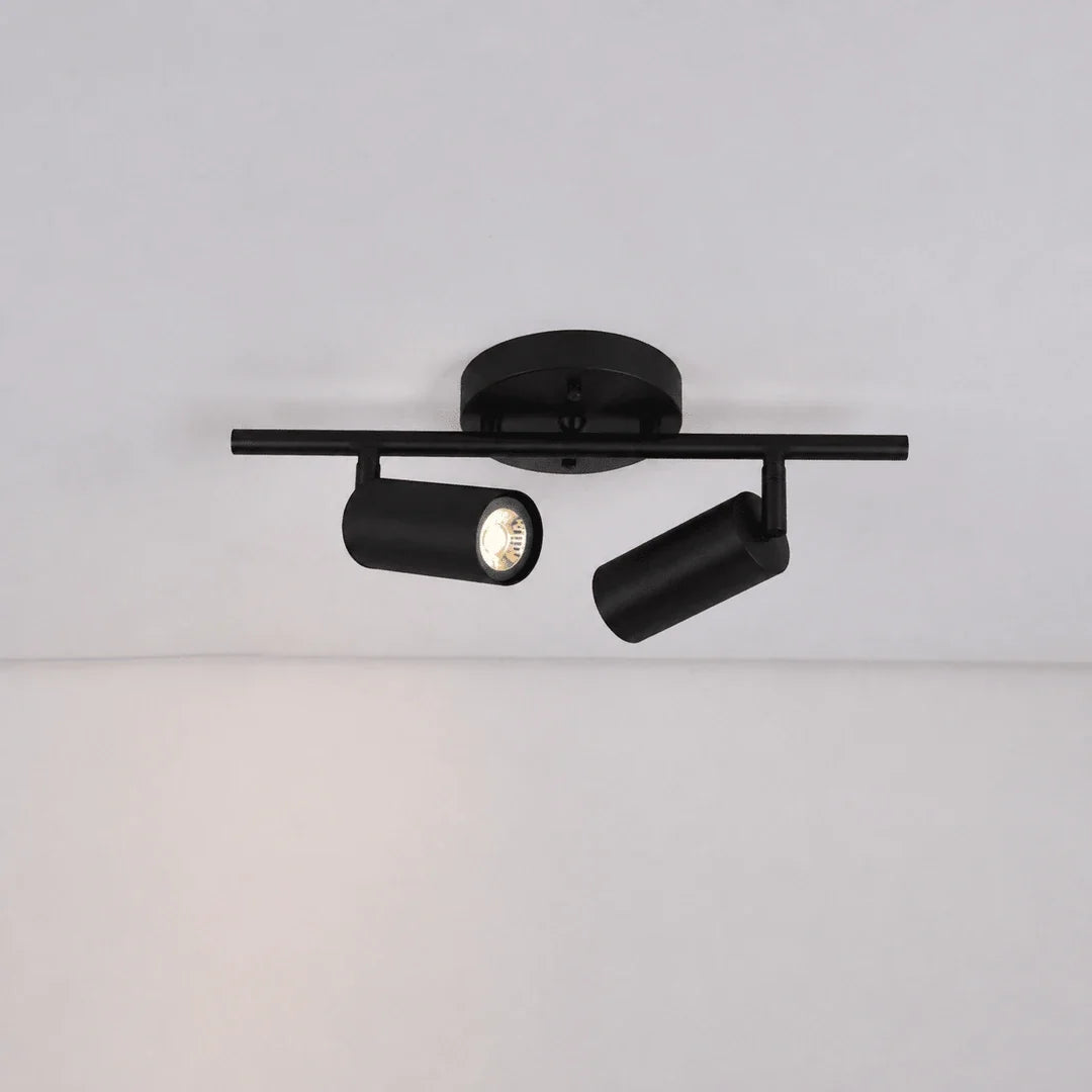 Kaelen Directional Wall Light in brass for Hallway by AUVIELIGHT, 2 heads L 19.7" x H 6.9" / Matte Black