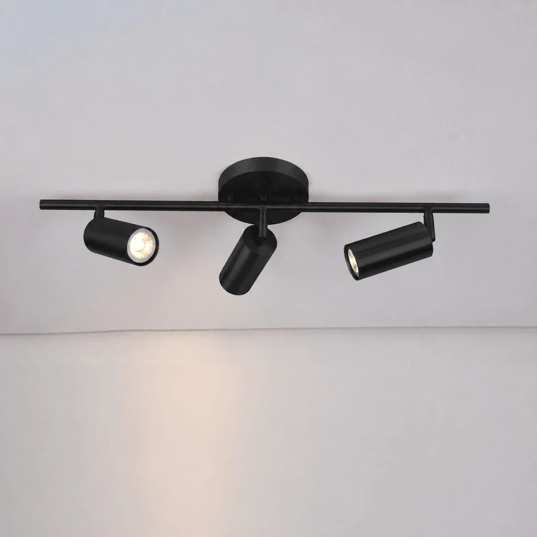 Kaelen Directional Wall Light in brass for Hallway by AUVIELIGHT, 3 heads L 29.5" x H 6.9" / Matte Black