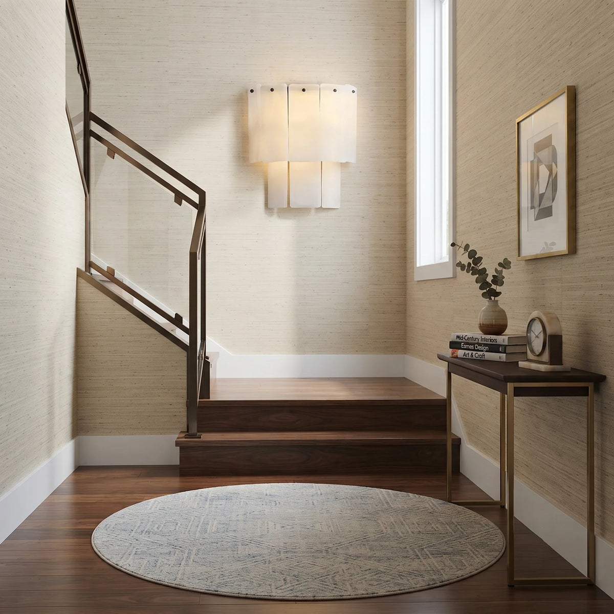 Kallos Wall Sconce in alabaster for Hallway by AUVIELIGHT