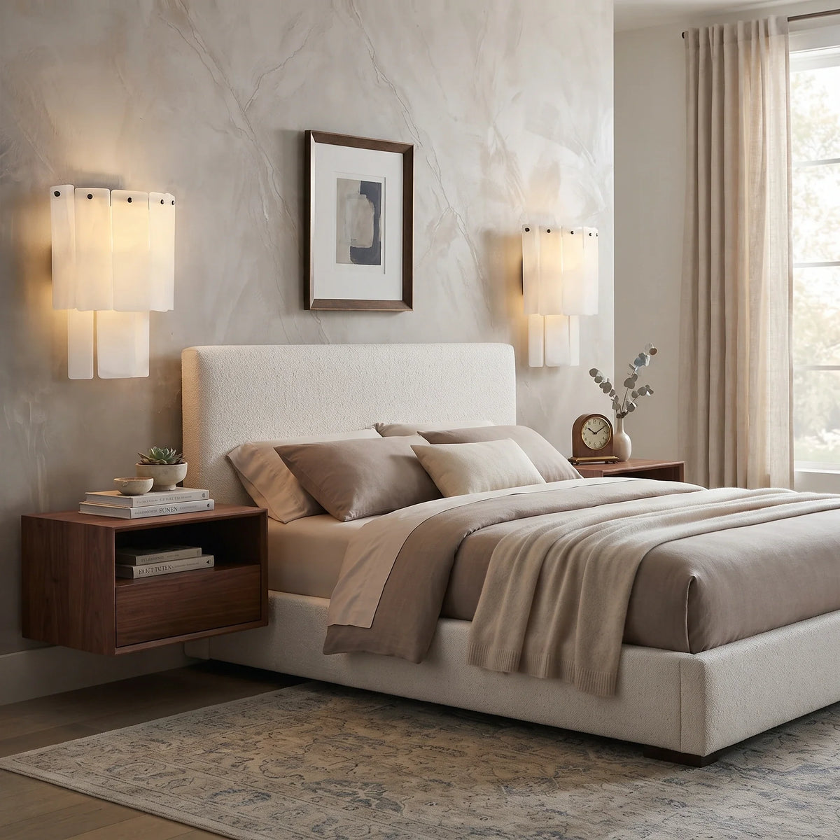 Kallos Wall Sconce in alabaster for Hallway by AUVIELIGHT