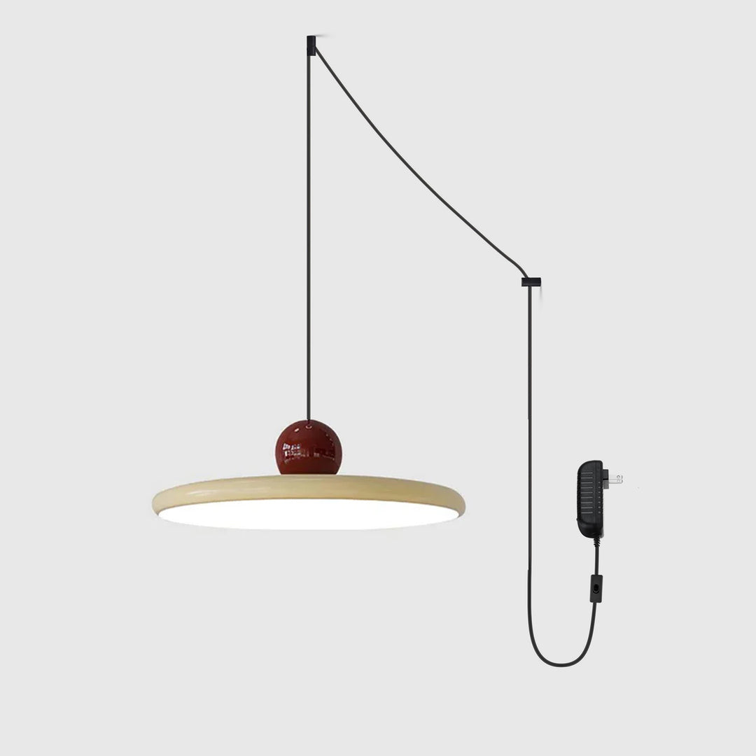 Kira Pendant Light for Kitchen Island by AUVIELIGHT, ∅11.8" × H4.7" (30 × 12 cm) / Red & Beige / Warm Light / AU Plug and 11 other sizes