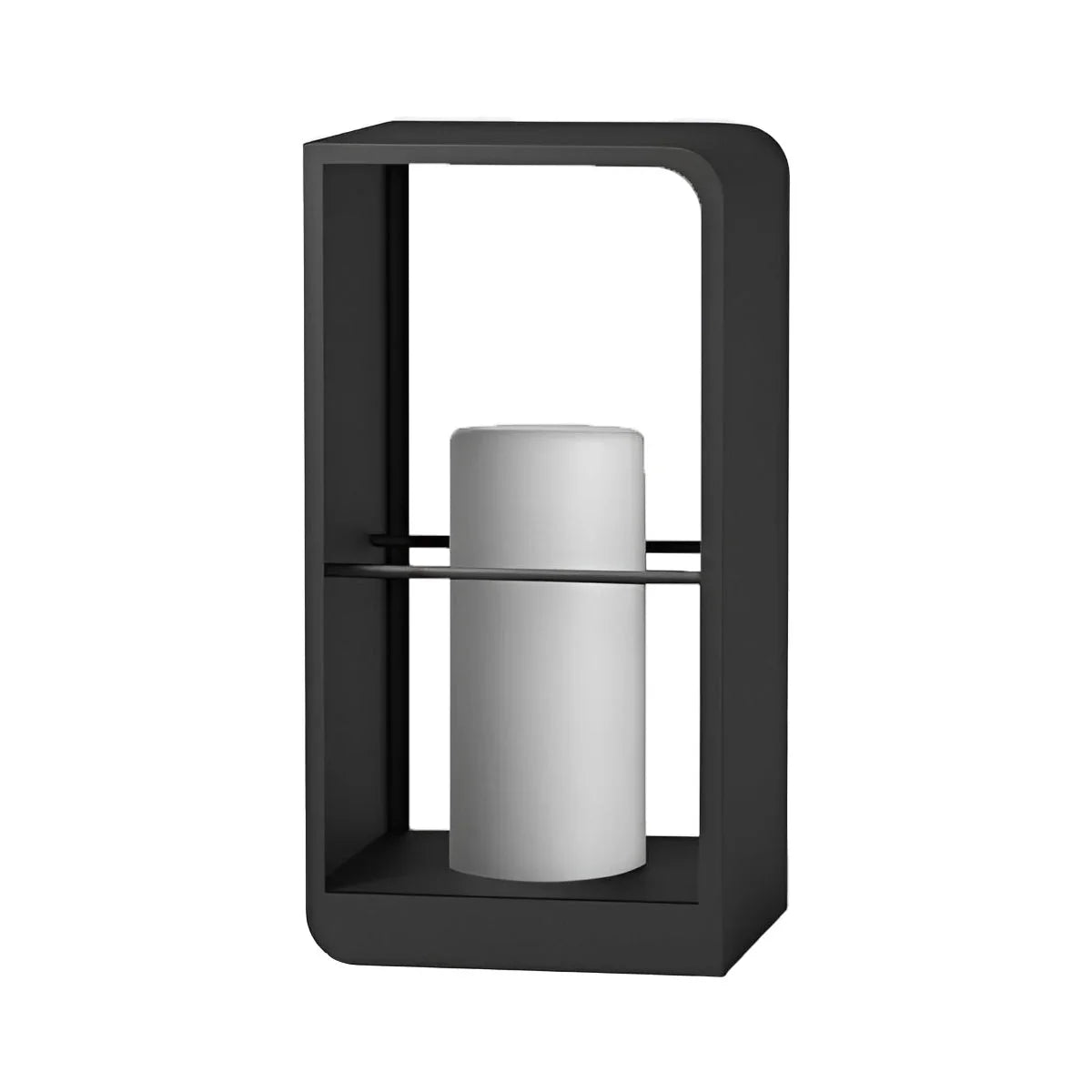 Lantern Light for Living Room by AUVIELIGHT, Dia 20cm x H 45cm / ∅ 7.9″ x H 17.7″ / Black / Warm Light