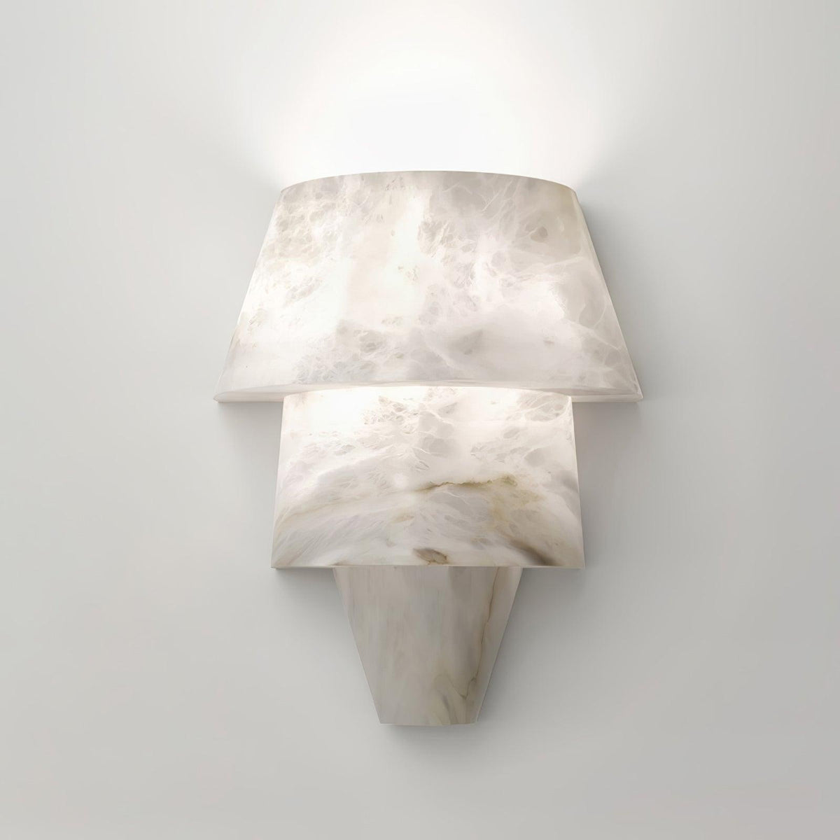 Laboratory Tiered Wall Sconce in alabaster for Hallway by AUVIELIGHT