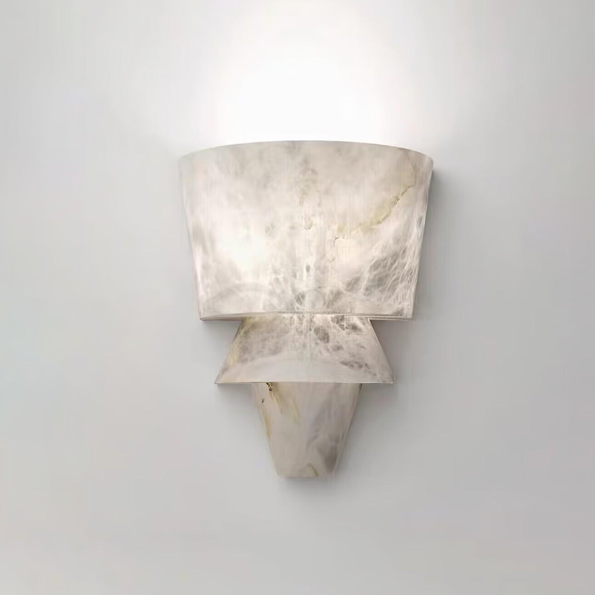 Laboratory Tiered Wall Sconce in alabaster for Hallway by AUVIELIGHT, Model A L 8.7" x W 5.1" x H 11.8" / L 22cm x W 13cm x H 30cm / White