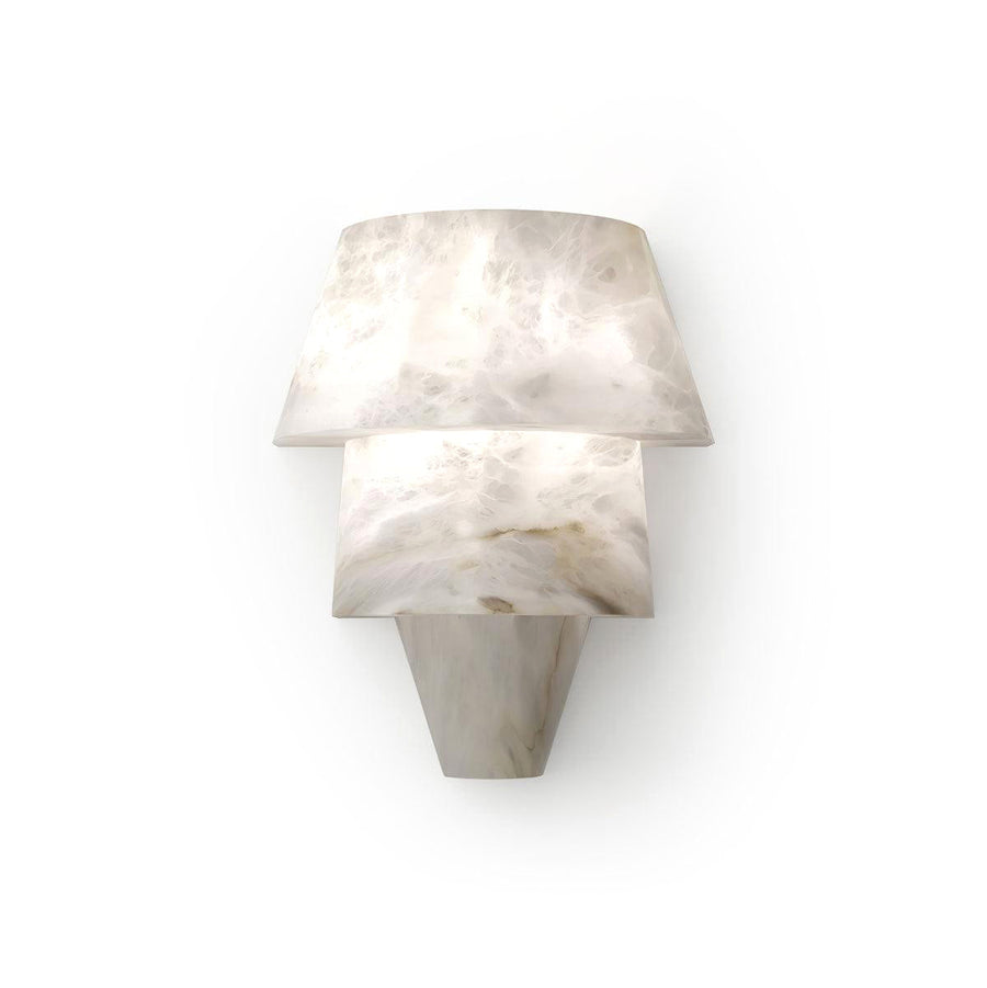Laboratory Tiered Wall Sconce in alabaster for Hallway by AUVIELIGHT