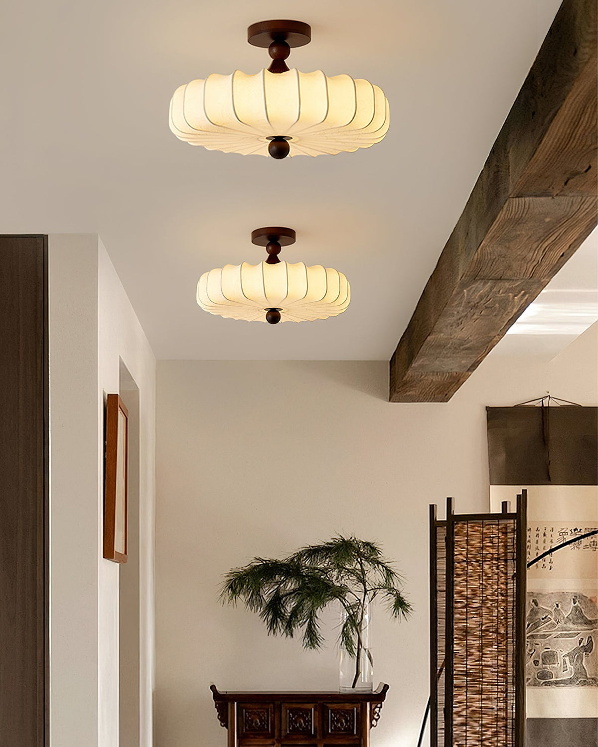Fabric Lattice Ceiling Light for Living Room by AUVIELIGHT