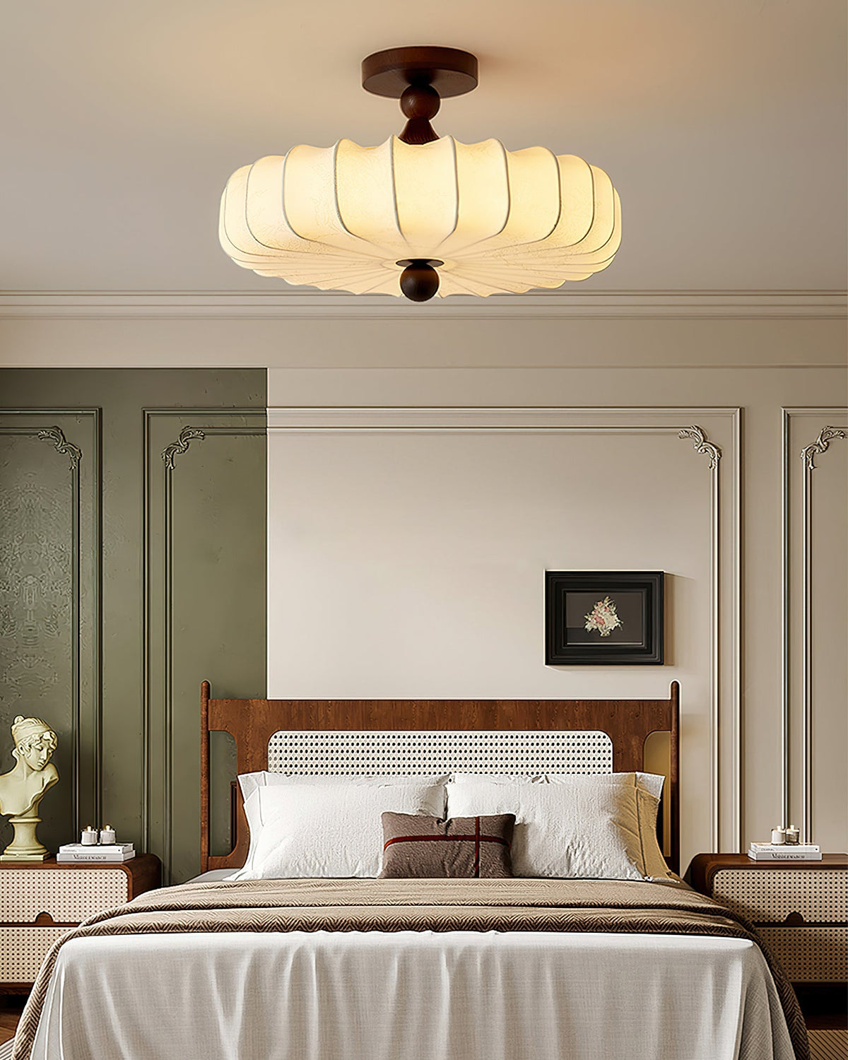 Fabric Lattice Ceiling Light for Living Room by AUVIELIGHT
