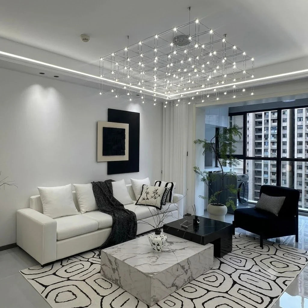 Latticework Linear Chandelier for Dining Room by AUVIELIGHT