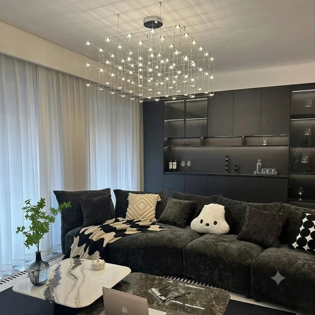 Latticework Linear Chandelier for Dining Room by AUVIELIGHT