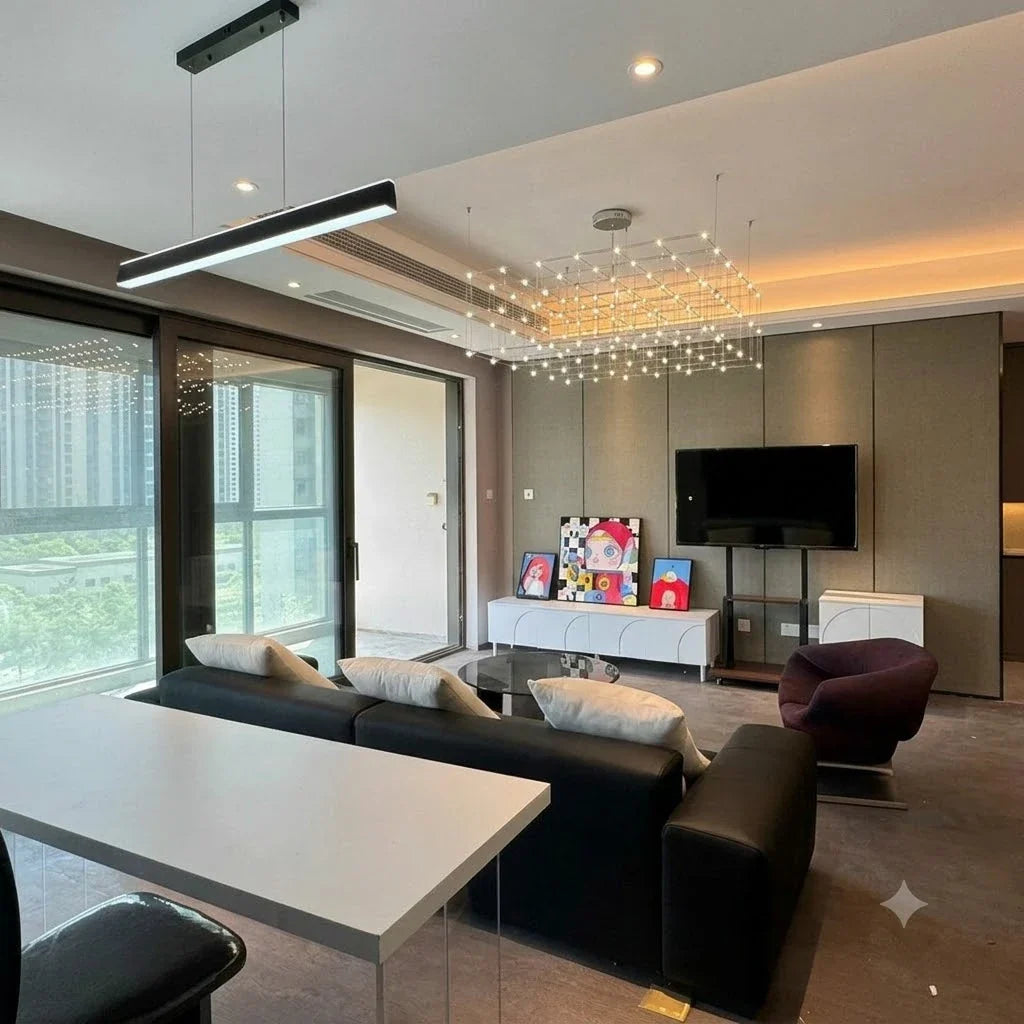 Latticework Linear Chandelier for Dining Room by AUVIELIGHT