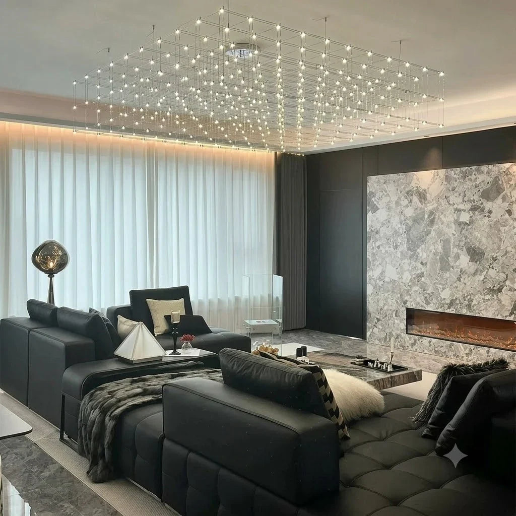 Latticework Linear Chandelier for Dining Room by AUVIELIGHT