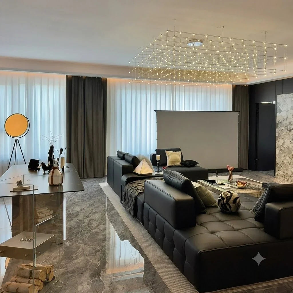 Latticework Linear Chandelier for Dining Room by AUVIELIGHT