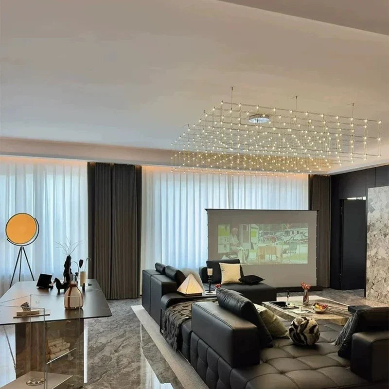 Latticework Linear Chandelier for Dining Room by AUVIELIGHT