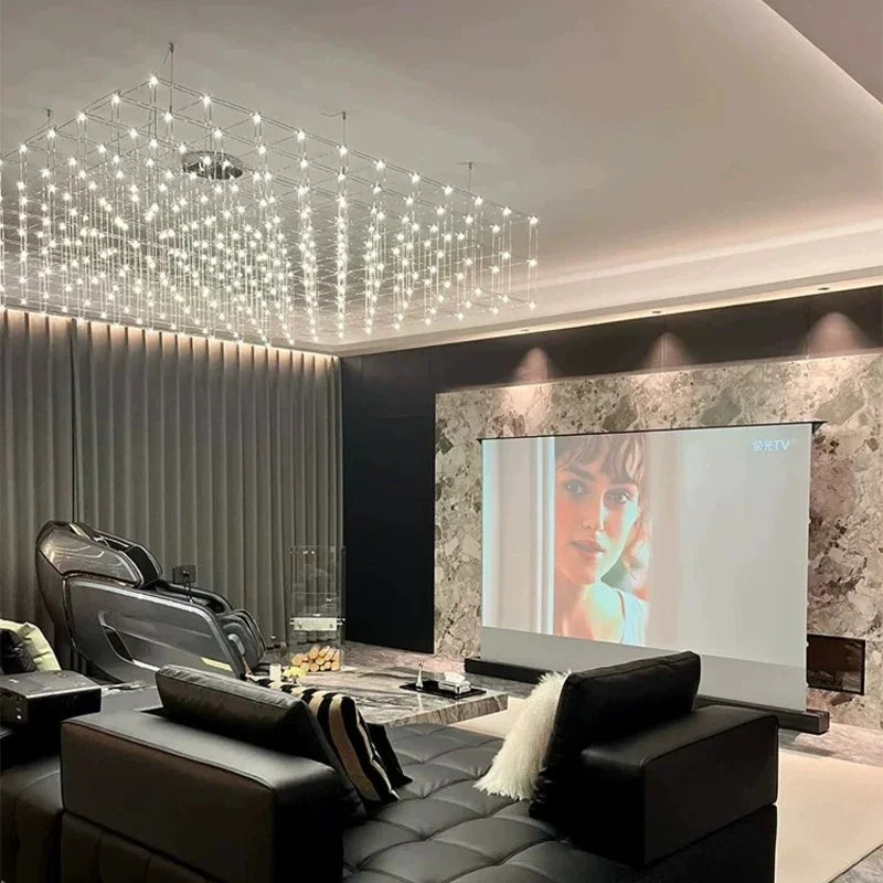 Latticework Linear Chandelier for Dining Room by AUVIELIGHT