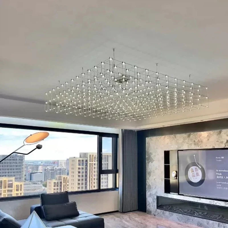Latticework Linear Chandelier for Dining Room by AUVIELIGHT