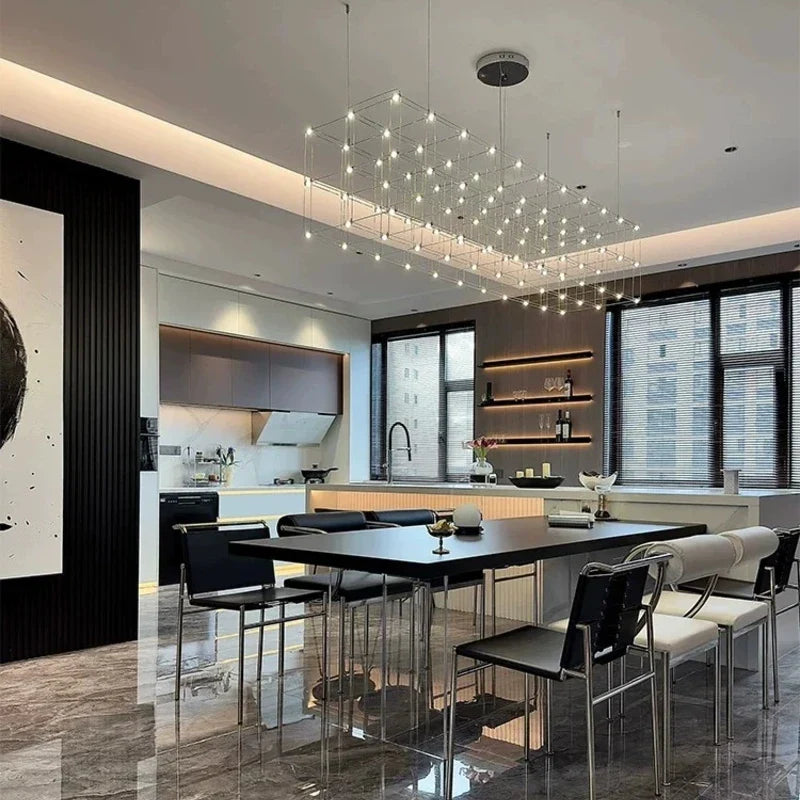 Latticework Linear Chandelier for Dining Room by AUVIELIGHT