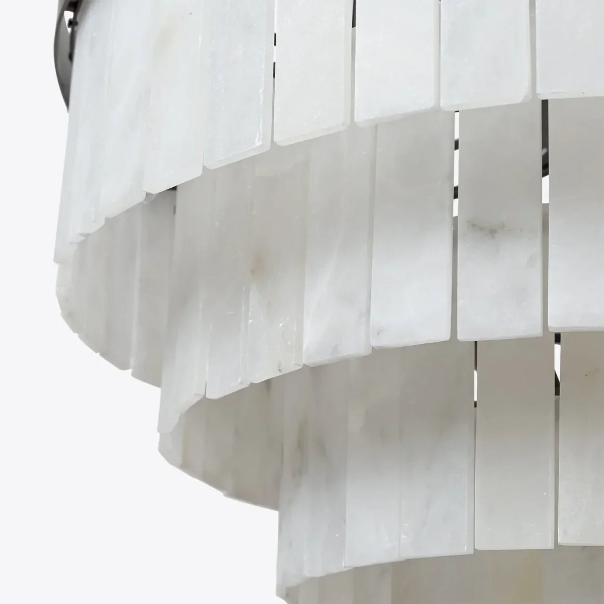 Layered Drum Chandelier in alabaster for Dining Room by AUVIELIGHT