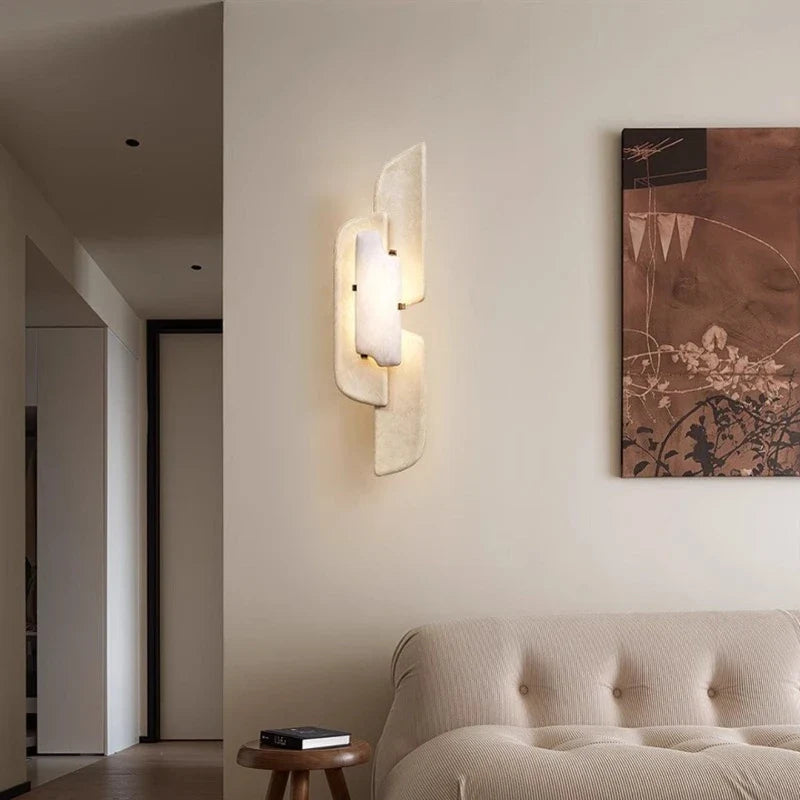 Cloud Layered Wall Sconce in stone for Hallway | AUVIELIGHT