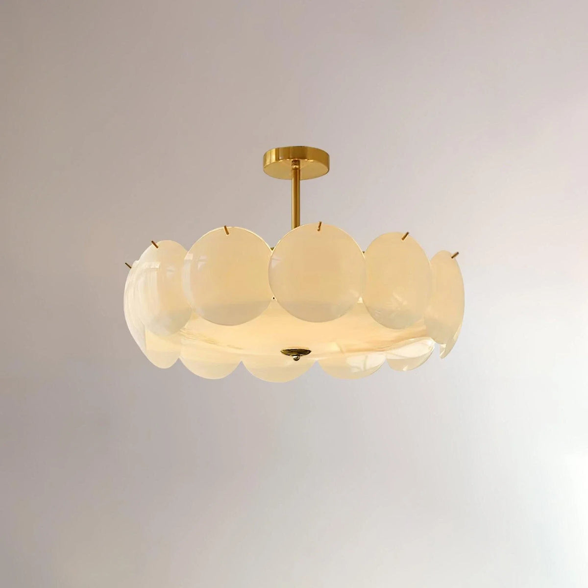 Layered Disc Flush Mount in glass for Low Ceilings by AUVIELIGHT