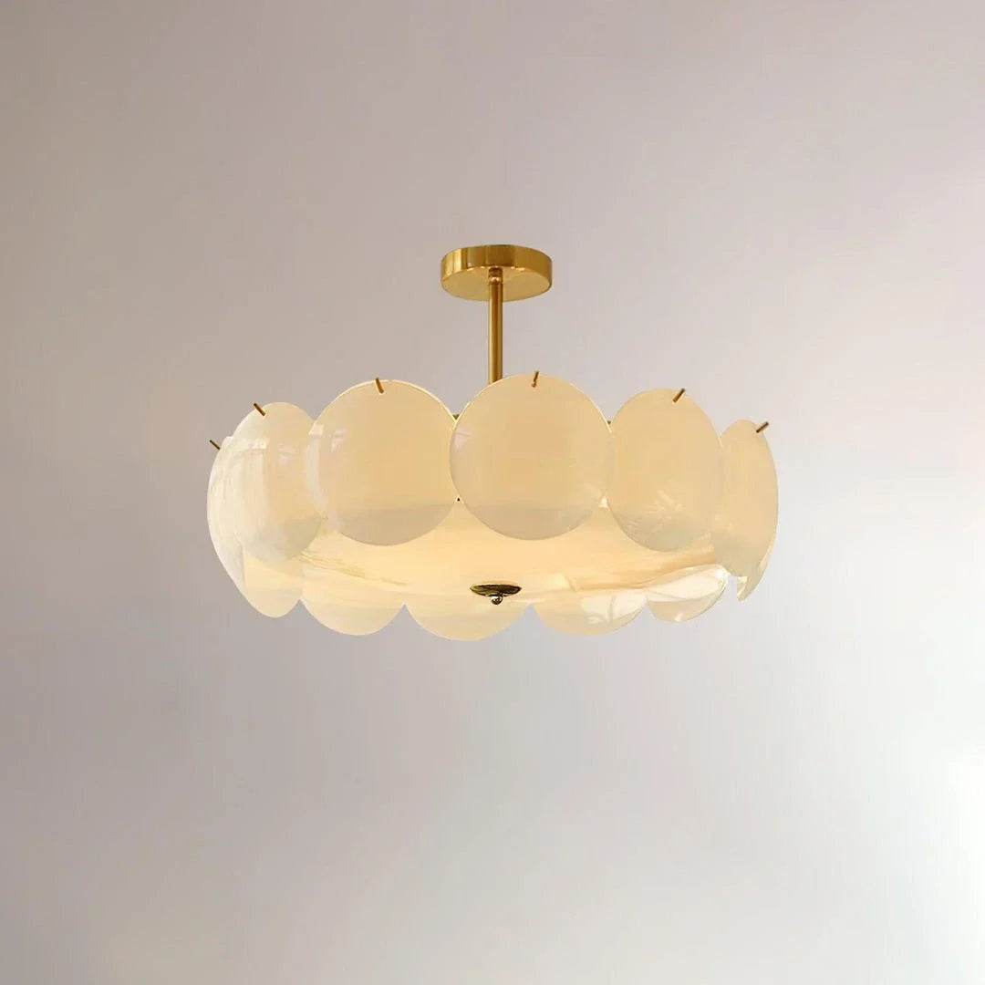 Layered Disc Flush Mount in glass for Low Ceilings by AUVIELIGHT