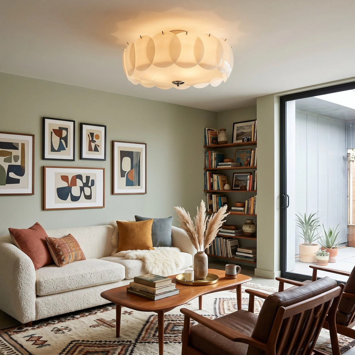 Layered Disc Flush Mount in glass for Low Ceilings by AUVIELIGHT