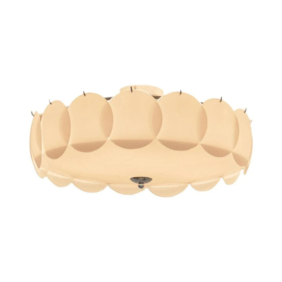 Layered Disc Flush Mount in glass for Low Ceilings by AUVIELIGHT, ∅ 23.6" x H 9.1"/Dia 60cm x H 23cm / Copper & White