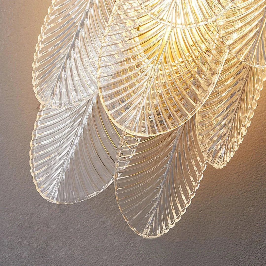 Leaf Wall Sconce in textured glass for Hallway by AUVIELIGHT