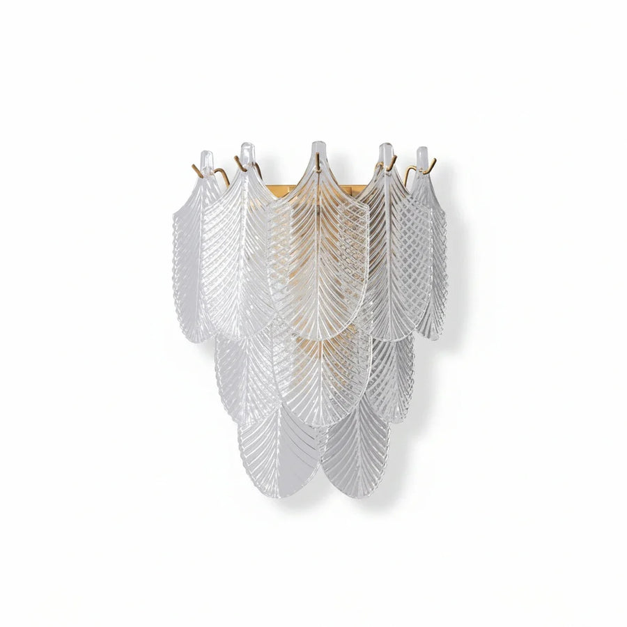 Leaf Wall Sconce in textured glass for Hallway by AUVIELIGHT
