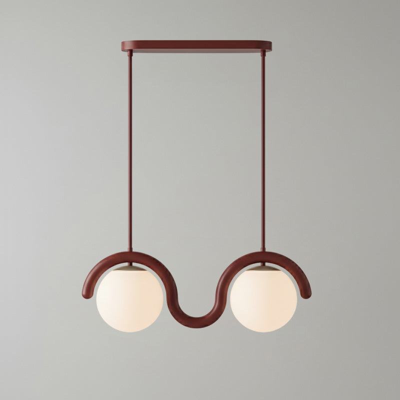 Lenox Linear Chandelier for Dining Room by AUVIELIGHT, 2 heads: L 26.8″ x H 9.4″ / Red