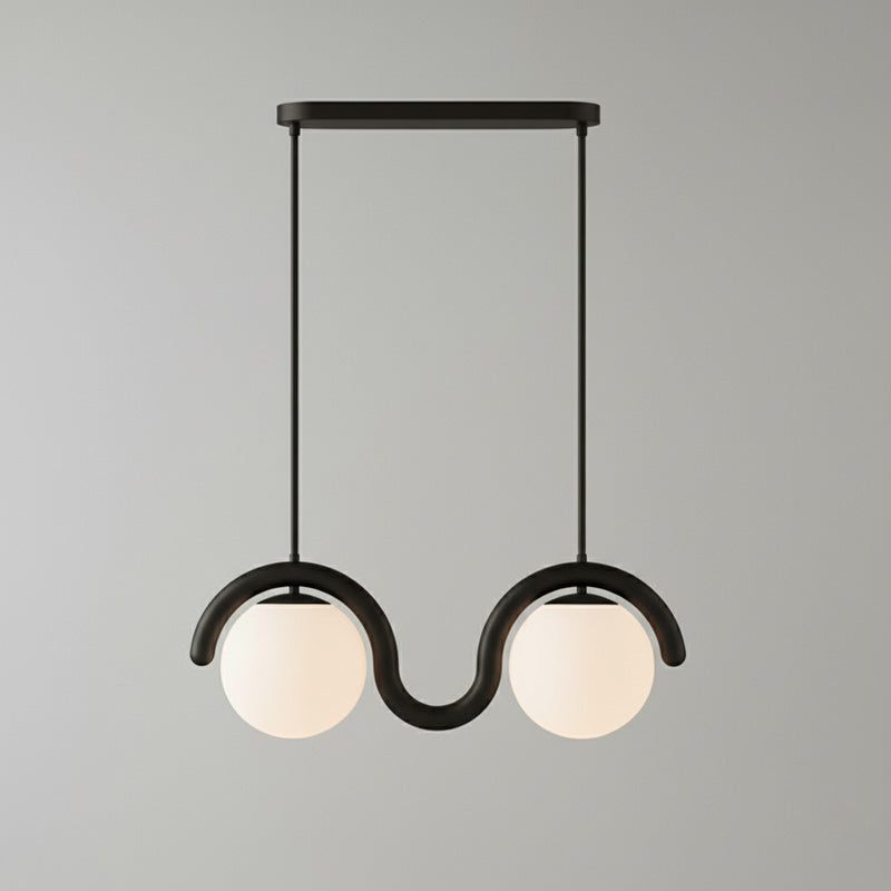 Lenox Linear Chandelier for Dining Room by AUVIELIGHT, 2 heads: L 26.8″ x H 9.4″ / Black