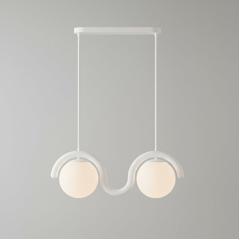 Lenox Linear Chandelier for Dining Room by AUVIELIGHT, 2 heads: L 26.8″ x H 9.4″ / White