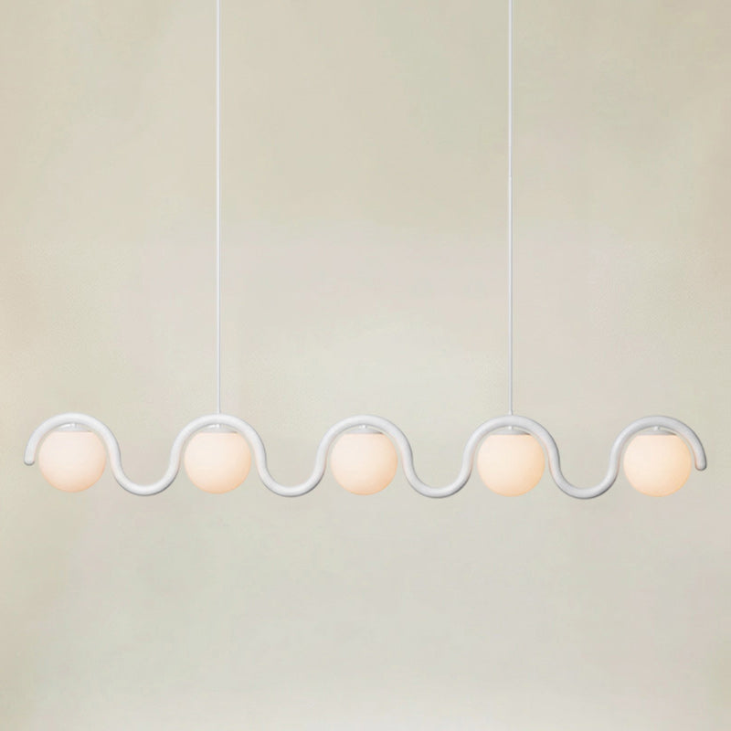Lenox Linear Chandelier for Dining Room by AUVIELIGHT, 5 heads: L 73″ x H 9.4″ / White