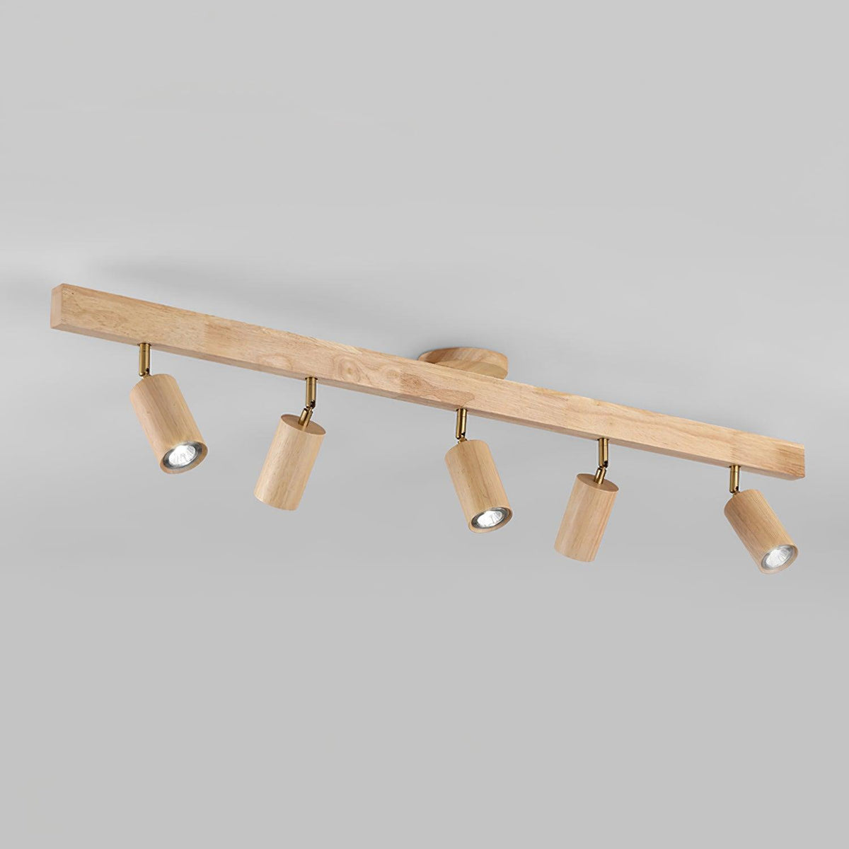 Linear Ceiling Light for Living Room by AUVIELIGHT, L 120cm x H 22cm / L 47.2″ x H 8.6″ / Wood Color / Warm Light