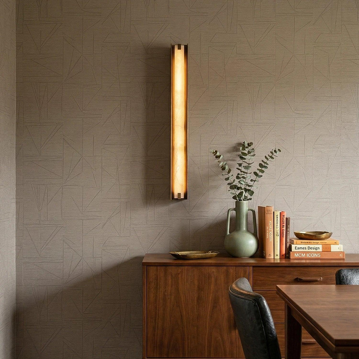 Linear Wall Sconce in alabaster for Hallway by AUVIELIGHT